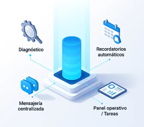 Ilustración de distintas formas de organizar tareas, mensajes y citas