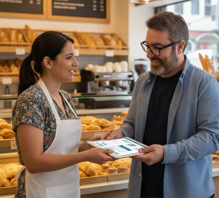 Personas trabajando en un pequeño negocio